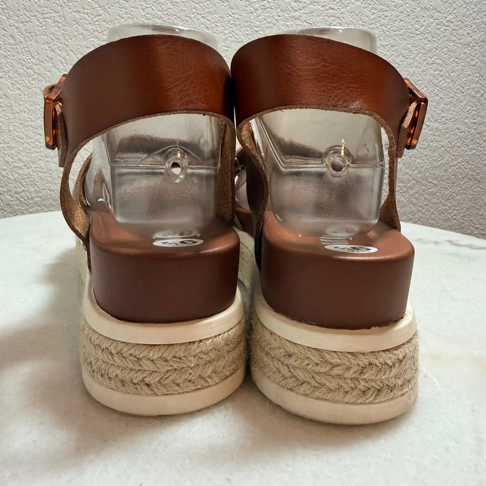 MIA Lydia Cognac Brown Espadrille Platform Sandals Womens 9.5 MH2326BFSF - Picture 3 of 7